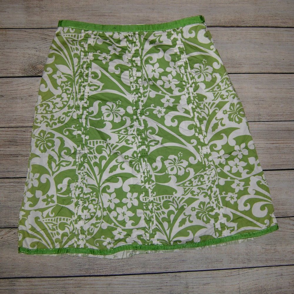 Old Navy Green White Cotton Skirt 4